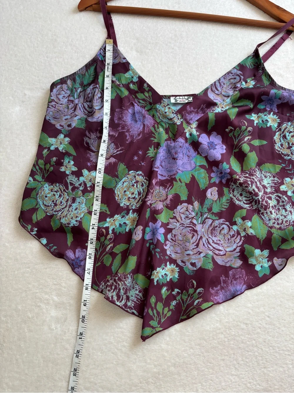 Free People | Women’s Intimately Floral Satin Cami in Burgundy L